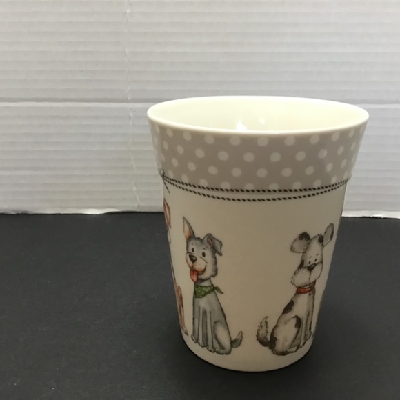 Casa Signature Mug For Dog Lovers 12 Oz Grey and Ivory Cute Cartoon Dogs Design - Picture 2 of 6